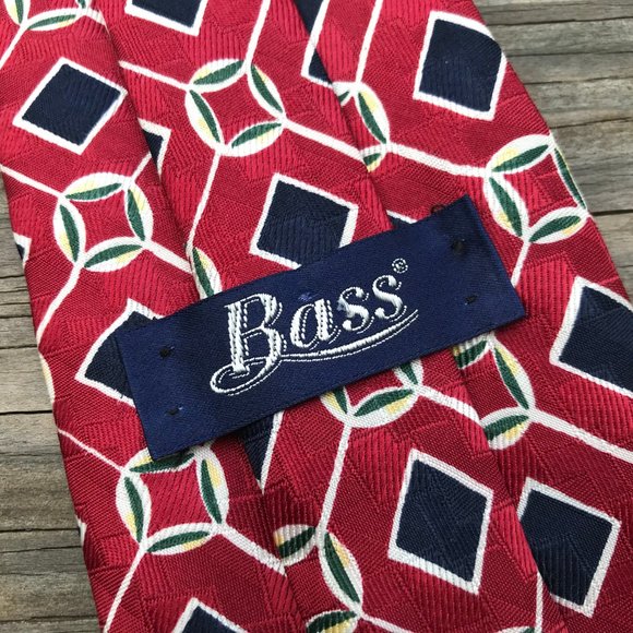 Bass Men Tie 100% Silk From Italy Classic Necktie - Picture 5 of 11
